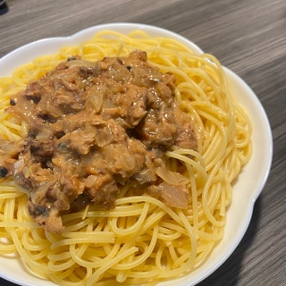 サバ缶で和風パスタ⭐材料2つで時短！